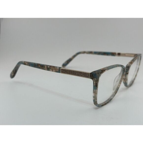 DELANCY DEL 150 BLUE 54-16-140 Blue Brown Marble Glitter Plastic Glasses Frames - Picture 3 of 9